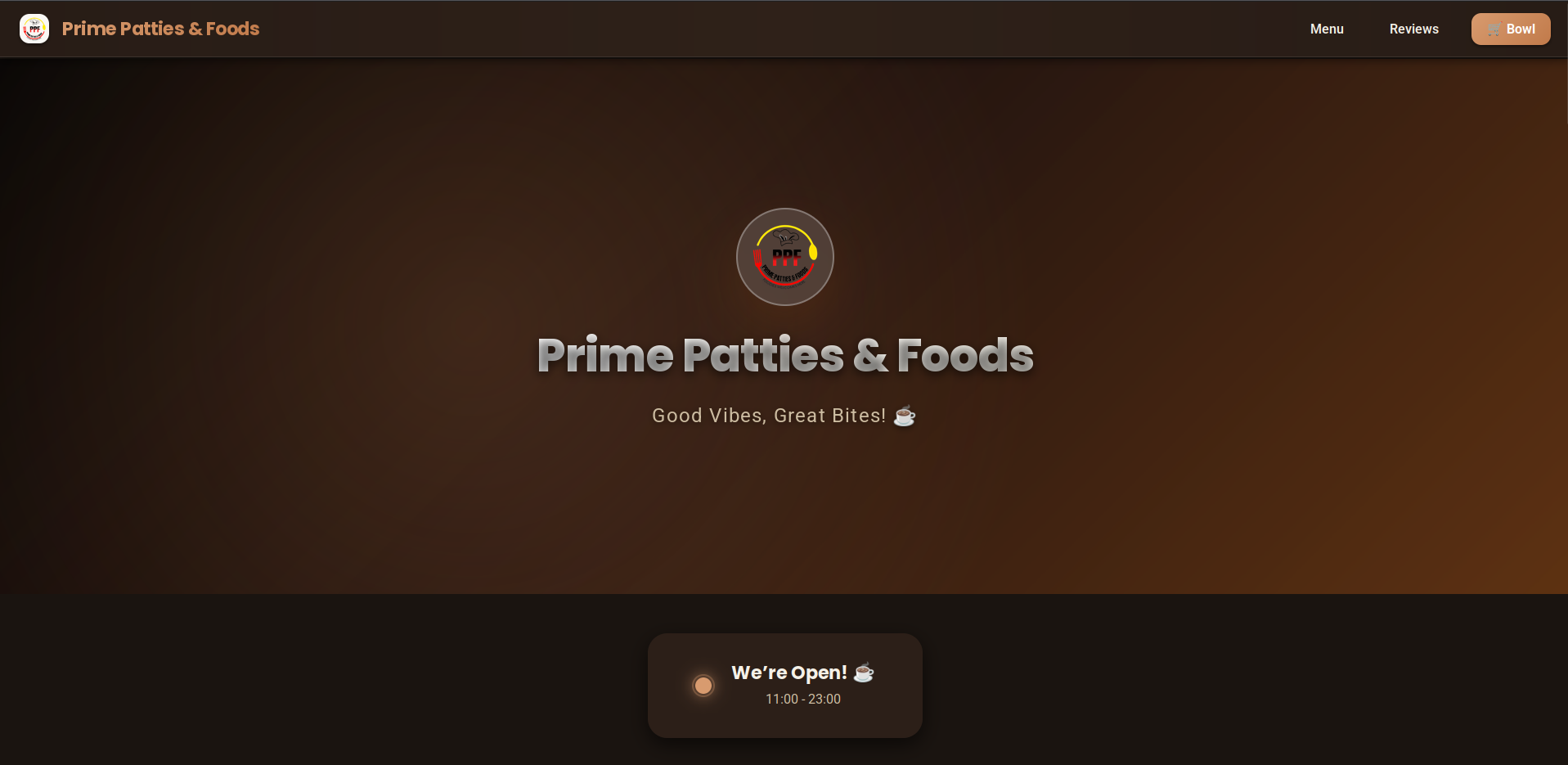 PPF Cafe Website Screenshot